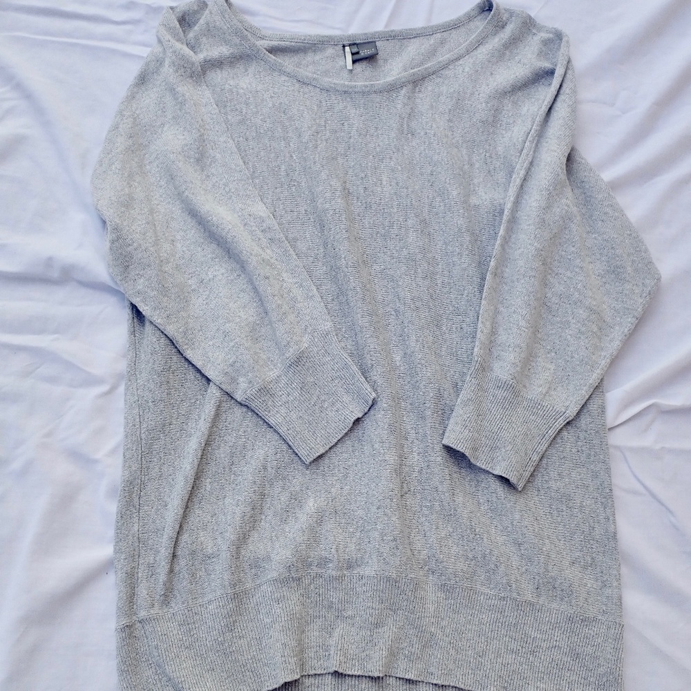 3/4 Sleeve Drapey Grey Sparkle & Fade Sweater